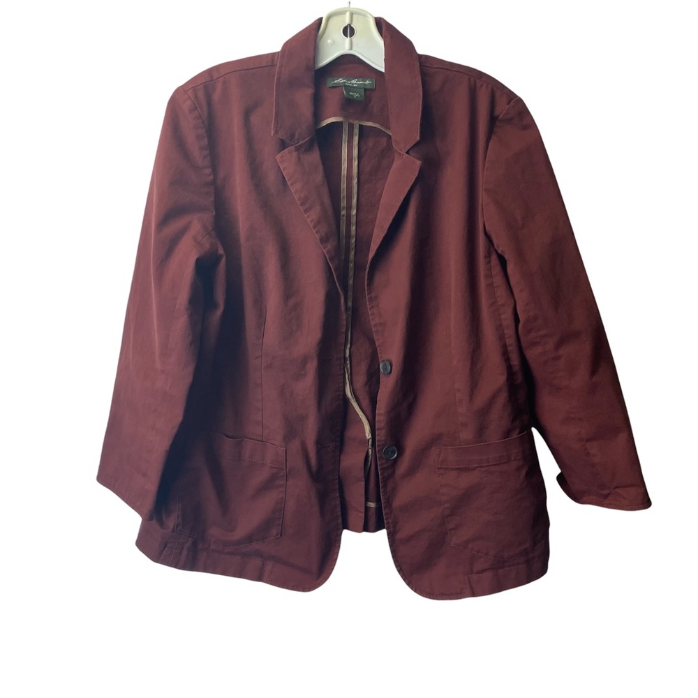 Eddie Bauer size 14 blazer burgundy brown button up